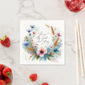 Du bist der Gott, der Bleibe, Aquarellblume Serviette (Beispiel)