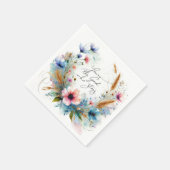 Du bist der Gott, der Bleibe, Aquarellblume Serviette (Ecke)