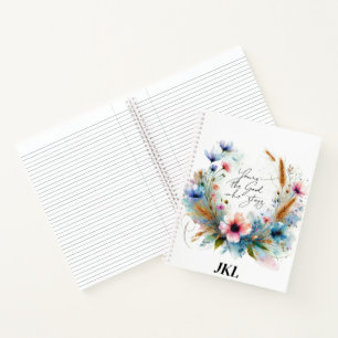 Du bist der Gott, der bleibt, Aquarell-Blumen Notizblock