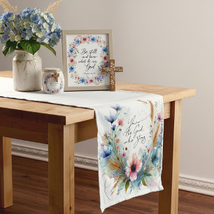 Du bist der Gott, der bleibt, Aquarell floral Kurzer Tischläufer