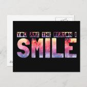 Du bist der Grund, warum ich lächle Postkarte (Vorne/Hinten)