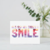 Du bist der Grund, warum ich lächle Postkarte (Stehend Vorderseite)