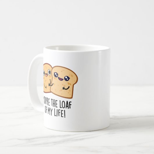 Du bist der Laib meines Lebens lustige Brotpuppe Kaffeetasse (Vorderseite Links)