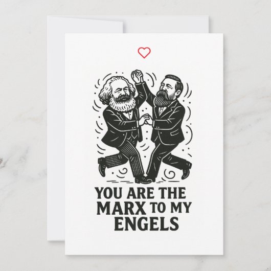 Du bist der Marx zu meiner Engels Valentine Card Einladung (Vorderseite)