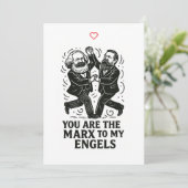 Du bist der Marx zu meiner Engels Valentine Card Einladung (Stehend Vorderseite)