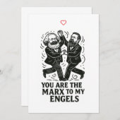 Du bist der Marx zu meiner Engels Valentine Card Einladung (Vorne/Hinten)