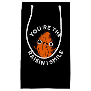 Du bist der Raisin I Smile Funny Food Pun Dark BG Kleine Geschenktüte