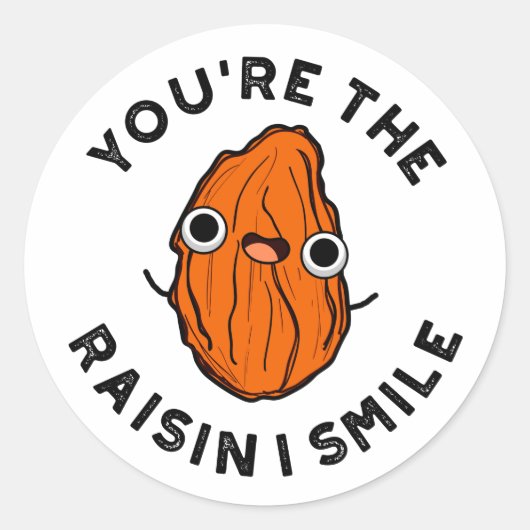 Du bist der Raisin I Smile Funny Food Pun Runder Aufkleber (Vorderseite)