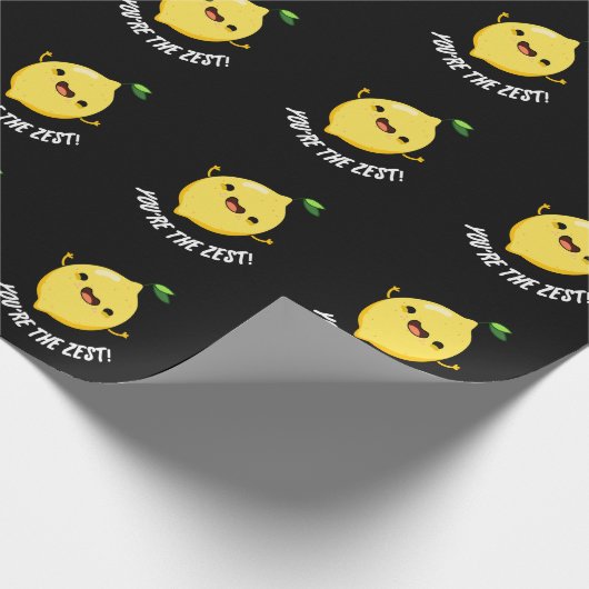 Du bist der Zest Funny Lemon Pun Dark BG Geschenkpapier (Ecke)