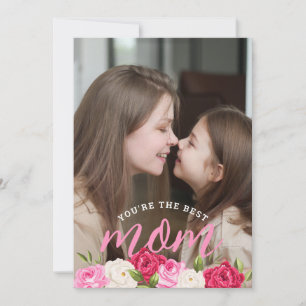 Du bist die beste, Mama Elegante blühende Rose Feiertagskarte