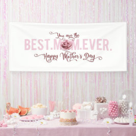 Du bist die beste Mama je Muttertag Rosa Rose Banner