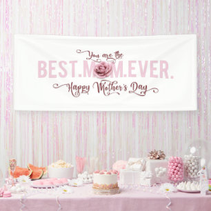 Du bist die beste Mama je Muttertag Rosa Rose Banner