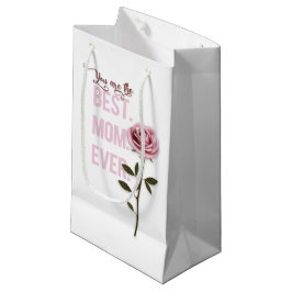 Du bist die beste Mama je Muttertag Rosa Rose Kleine Geschenktüte