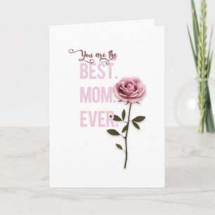 Du bist die beste Mutter ever Muttertag Rosa Rose Karte