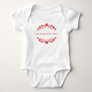Du bist die beste rote Mama Baby Strampler
