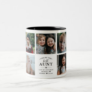 Du bist die beste Tante/Sonstige 7-Foto-Collage Zweifarbige Tasse