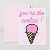 Du bist die coolstste! - Niedlicher Eiscreme Postkarte (Vorne/Hinten)