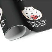 Du bist die, die ich Wonton Funny Dimsum Pun Dark Geschenkpapier (Rolleneckpunkt)
