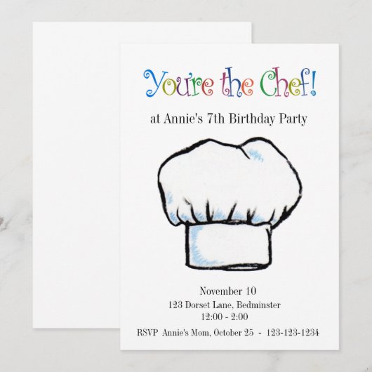 Du bist die Einladung des Koch (Vorne/Hinten)