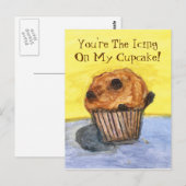 Du bist die eisende Cupcake Postkarte (Vorne/Hinten)