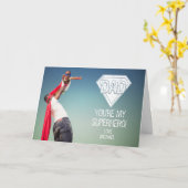 Du bist die Foto-Karte meines Superhelden-Vaters,  Karte (Gelbe Blume)