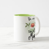 Du bist die heilige Mutter. Zweifarbige Tasse (VorderseiteRechts)