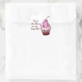 "Du bist die Kirsche auf meinem Cupcake!" Kawaii S Quadratischer Aufkleber (Tasche)