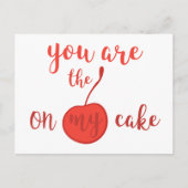 Du bist die Kirsche auf meinem Kuchen | Romantisch Postkarte (Vorderseite)