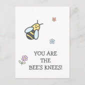Du bist die Knie der Biene! Niedliche Blume und Bi Postkarte (Vorderseite)