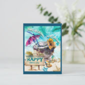 Du bist die Kokosnuss zu meiner Colada:Glücklicher Postkarte (Stehend Vorderseite)