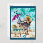 Du bist die Kokosnuss zu meiner Colada:Glücklicher Postkarte (Vorne/Hinten)