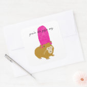 Du bist die Schweinekanne Quadratischer Aufkleber (Umschlag)