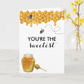 Du bist die süßeste Honey Bee Watercolor Karte (Gelbe Blume)