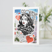 Du bist die Wunderfrau, die jeder wünscht, sie hät Hinweiskarte (Stehend Vorderseite)