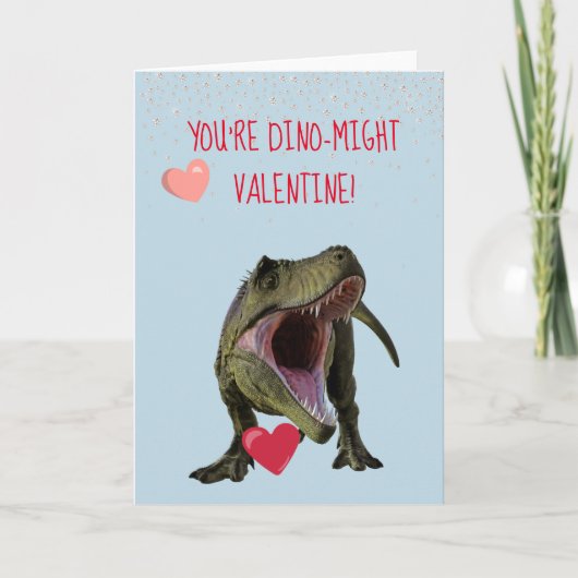 Du bist Dino-Might Valentine T-rex Dinosaurier Karte (Vorderseite)