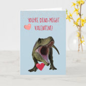 Du bist Dino-Might Valentine T-rex Dinosaurier Karte (Gelbe Blume)
