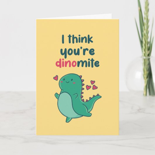 Du bist Dinomite Niedlich Dino Funny Valentine's D Feiertagskarte (Vorderseite)