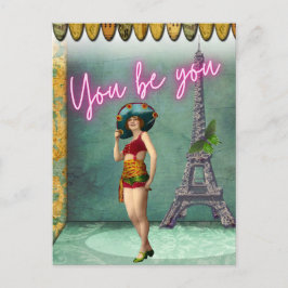 Du bist du, die Vintage Kunst des weiblichen Pops  Postkarte