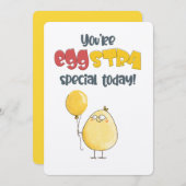 Du bist Eggstra Special heute! Eine Cracking Fun C Einladung (Vorne/Hinten)