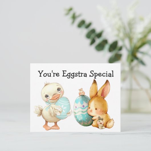 Du bist Eggstra Special Postkarte (Stehend Vorderseite)