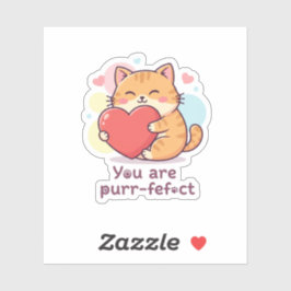 Du bist ein absolut süßer Katzenwitz Valentinstag- Aufkleber