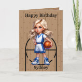 Du bist ein blonde Girl Basketball Geburtstag Karte (Vorderseite)