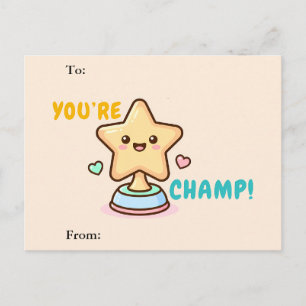 Du bist ein Champion Klassenzimmer Valentinskarte Feiertagspostkarte