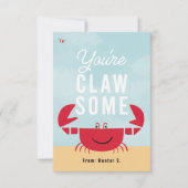 Du bist ein Claw-some Crab Beach Classroom Valenti Einladung (Vorderseite)
