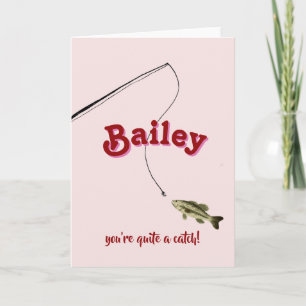 Du bist ein echter Fang Pinker Valentinstag-Angler Karte