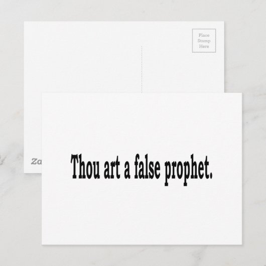 Du bist ein falscher Prophet Postkarte (Vorne/Hinten)