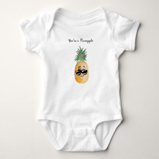 Du bist ein feiner Apfel, Ananas Pun Onsie Baby Strampler (Vorderseite)