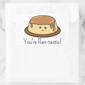Du bist ein flan-tastischer Food Pun Rechteckiger Aufkleber (Tasche)