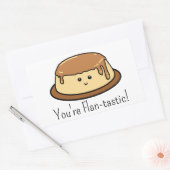 Du bist ein flan-tastischer Food Pun Rechteckiger Aufkleber (Umschlag)