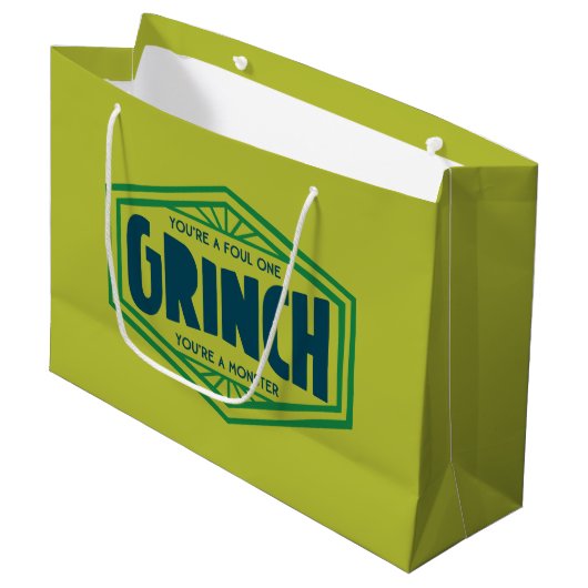 Du bist ein Foul One Grinch Große Geschenktüte (Vorderseite Schrägansicht)